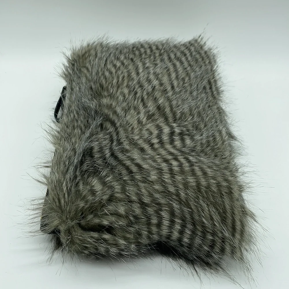 Ann Taylor Grey Fur Clutch NWT - Picture 3 of 10